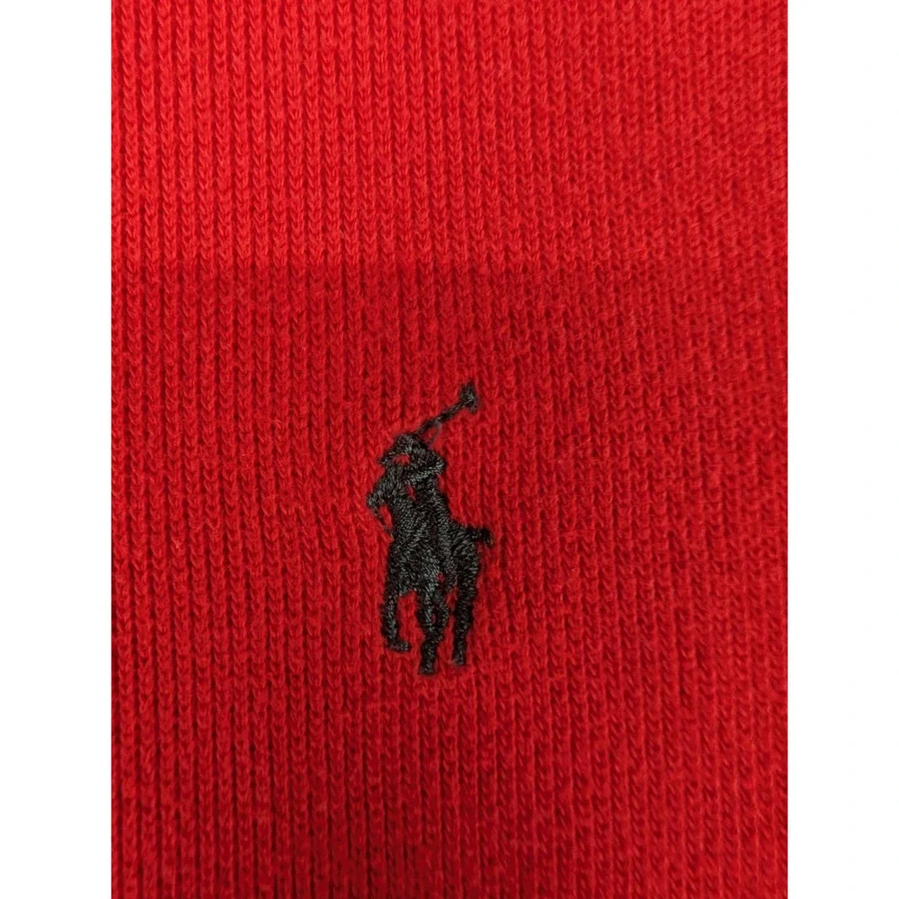 VTG Polo‎ Ralph Lauren  1/4 Zip Sweater Men's L Orange Cotton Knit Pullover